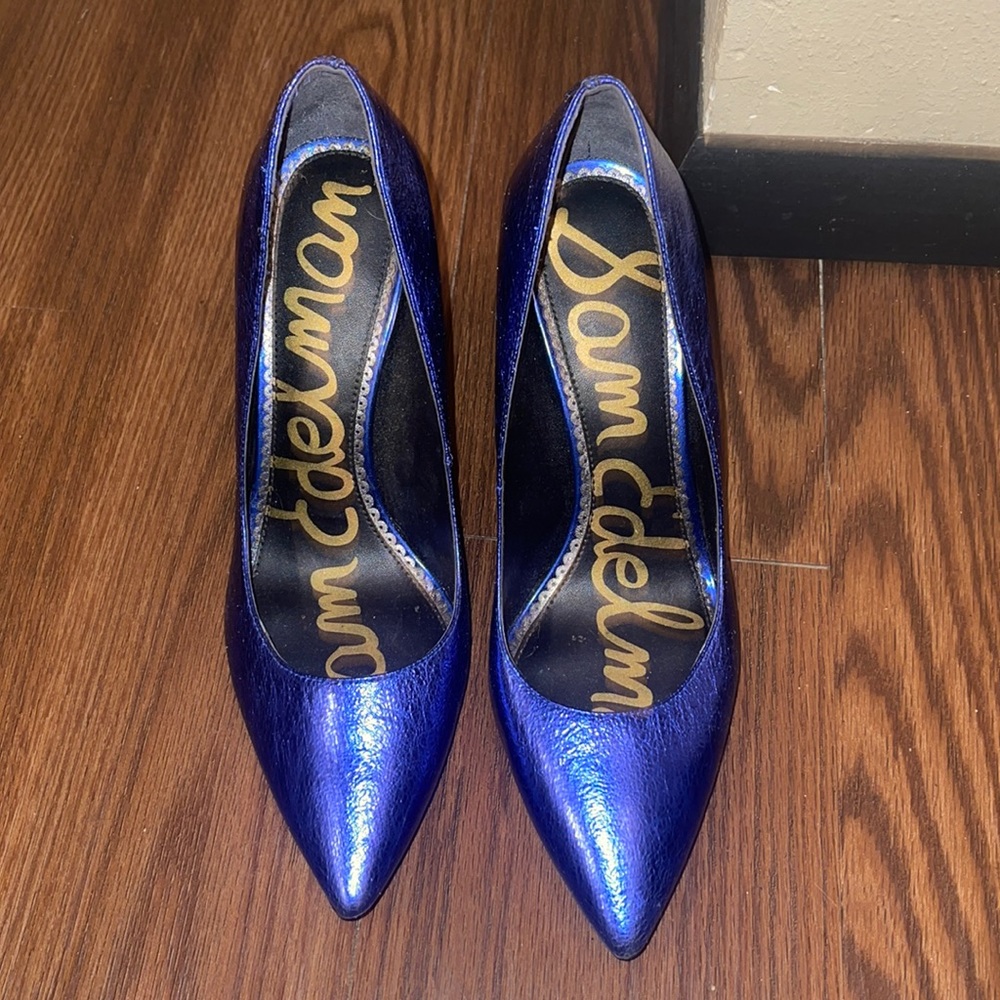 Sapphire blue Sam Edelman pumps stilettos 8